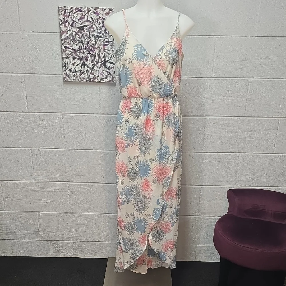 Lush Floral Maxi Dress in Pink and Blue - Picture 1 of 9